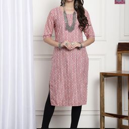7Threads Women Ethnic Motifs Printed Floral Crepe Kurta-picture-29