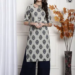 7Threads Women Ethnic Motifs Printed Floral Crepe Kurta-picture-15