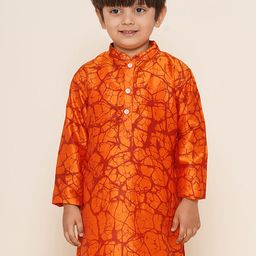 Sethukrishna Boys Mandarin Collar Printed Kurta-picture-29