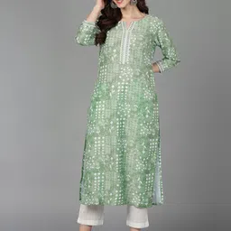 KALINI Floral Printed Straight Kurta image 1