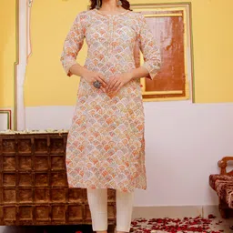 VASVI Floral Printed Straight Kurta image 1