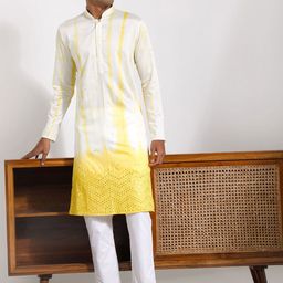 VASTRAMAY Dyed Mirror Work Straight Kurta With Pyjama-picture-39