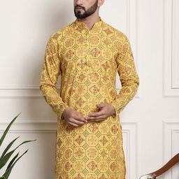 SOJANYA Ethnic Motifs Printed Cotton Linen Kurta-picture-33