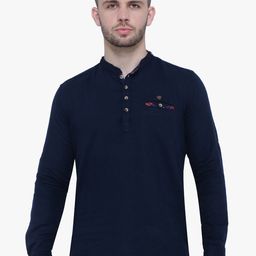 Kuons Avenue Men Blue Indigo Cotton Short Kurta-picture-24