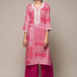 Biba Ethnic Motifs Printed Thread Work Kurta-image-66