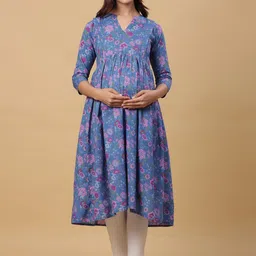 CRAFIQA Floral Printed Maternity & Nursing Kurta-picture-17