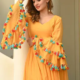 KALINI Flared Sleeves Layered Anarkali Kurta image 2