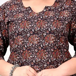 Swasti Plus Size Floral Printed Round Neck Straight Kurta image 5