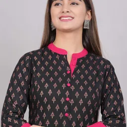 KALINI Ethnic Motifs Printed Mandarin Collar A-Line Kurta image 2