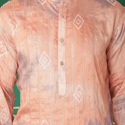 Jompers Abstract Mandarin Collar Long Sleeves Thread Work Cotton Kurta image 4