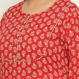 Sringam Plus Sze Geometric Printed Gotta Patti Cotton Kurta image 2