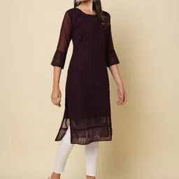 VAIRAGEE Ethnic Motifs Embroidered Chikankari Georgette Kurta image 2