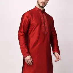 ROYAL KURTA Mandarin Collar Embroidered Kurta image 3