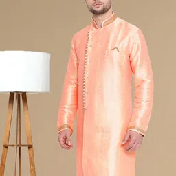 here&now x sanwara Sanwara Mandarin Collar Woven Design Thread Work Jacquard Straight Kurta image 3