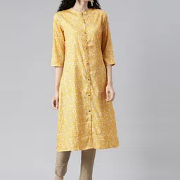 Samhitas Printed Mandarin Collar Kurta image 3
