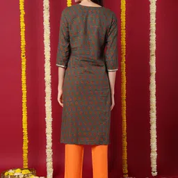 KALINI Women Ethnic Motifs Printed Flared Sleeves Mirror Work Kurta image 2