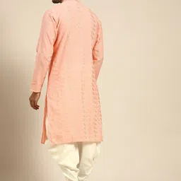 KISAH Chevron Woven Design Mirror Work Mandarin Collar Kurta image 5