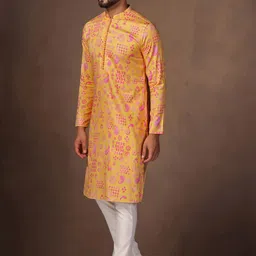 KISAH Mandarin Collar Ethnic Motifs Printed Straight Kurta image 2