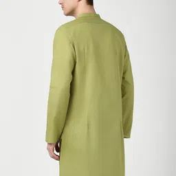Peter England Mandarin Collar Long Sleeves Pure Cotton Straight Kurta image 4
