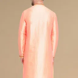 here&now x sanwara Sanwara Mandarin Collar Woven Design Thread Work Jacquard Straight Kurta image 2