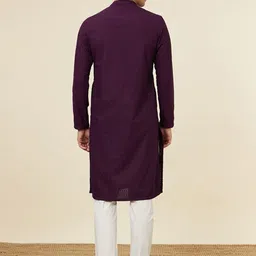 Manyavar Men Keyhole Neck Flared Sleeves Thread Work Kurta image 2