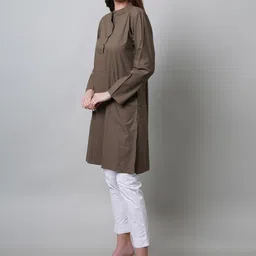 NAVIYATA Band Collar Cotton Straight Kurta image 4