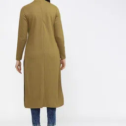 Vishudh Women Green Keyhole Neck Kurta image 2