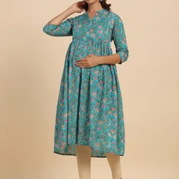 CRAFIQA Floral Printed Maternity & Nursing Kurta image 2