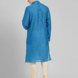 KISAH Self Design Mandarin Collar Kurta image 4