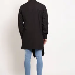 MIDAV Mandarin Collar Angrakha Asymmetric Cotton Kurta image 3