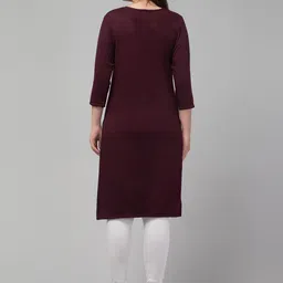 FAMBEE Women Thread Work Woollen Kurta image 2