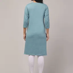 FAMBEE Women Thread Work Woollen Kurta image 5
