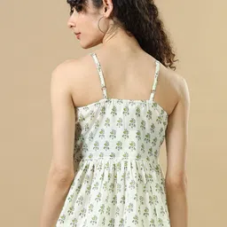 Hassu's Floral Printed Shoulder Straps Cotton Tops image 3