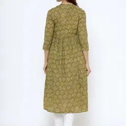 CRAFIQA Floral Printed Pure Cotton Maternity Anarkali Kurta image 3