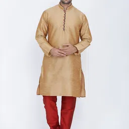 ROYAL KURTA Men Brown Gotta Patti Summer Sheers Kurta image 2