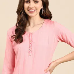 SHOWOFF Woven Design Straight Kurta-image-35