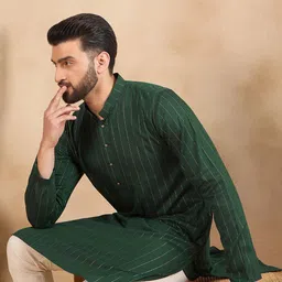 HERE&NOW Men Thread Work Kurta-picture-23