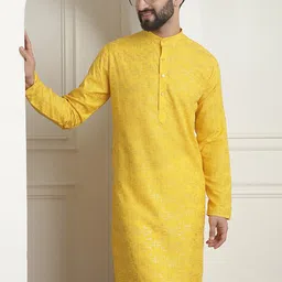 SOJANYA Printed Mandarin Collar Long Sleeves Straight Kurta image 5