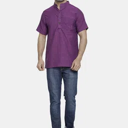 Sayesha Band Collar Short Pure Cotton Kurta image 3