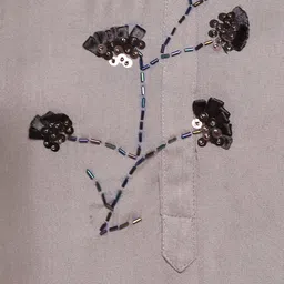 vbuyz KALINI Women Grey Embroidered Flared Sleeves Kurta image 5