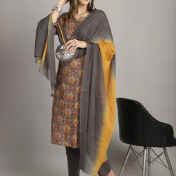 Roly Poly Ethnic Motifs Printed Sequinned Pure Cotton Kurta with Trousers & Dupatta-picture-41