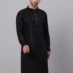 Jompers Men Geometric Embroidered Pure Cotton Kurta-picture-25