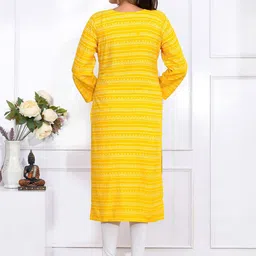 Kesarya Geometric Printed Pure Cotton Straight Regular Kurta image 4