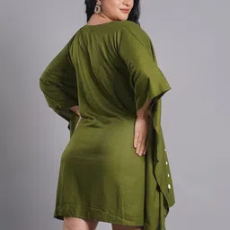 LetsDressUp Floral Printed Extended Sleeves V-Neck Regular Kaftan Kurti image 4