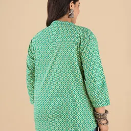 Big Hello - The Plus Life Quirky Printed V-Neck Pure Cotton Kurti image 4