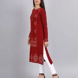 KEIKO Women Acrylic Ethnic Motifs Printed Jacquard Kurta image 4