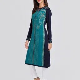 KEIKO Round Neck Paisley Woven Design Acrylic Kurta image 5