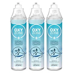 OXYZONE Natural Oxygen 36 Litres in Portable Can | First Aid Essential | Revitalizes | Enhance Physical Wellness | 36 Litre (12 L × 3) | 750 Puff (250 Puff × 3) image 2