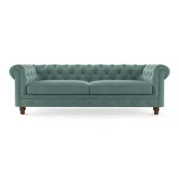 urban ladder create Winchester Luxe 3 Seater Fabric Sofa in Dusty Turquoise Velvet Colour-picture-20