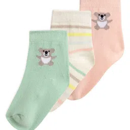 MiArcus Infant Kids Pack Of 3 Patterned Puree Cotton Ankle-Length Socks-picture-19
